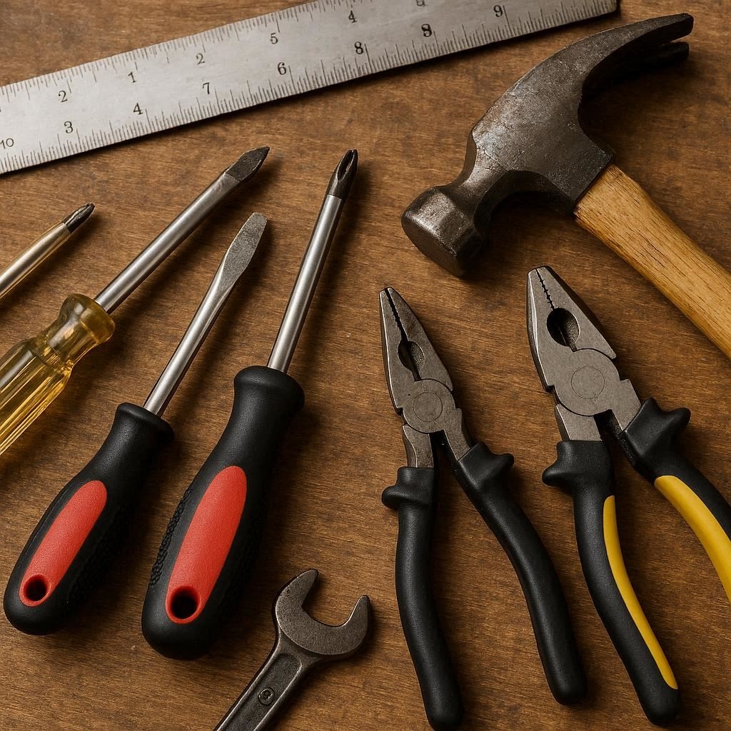 Kit completo di attrezzi fai da te economici per ristrutturazioni.