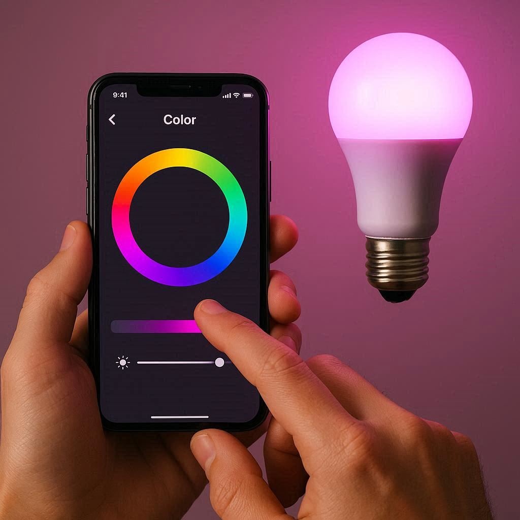 Controllo lampadine smart wi-fi per illuminazione led casa.
